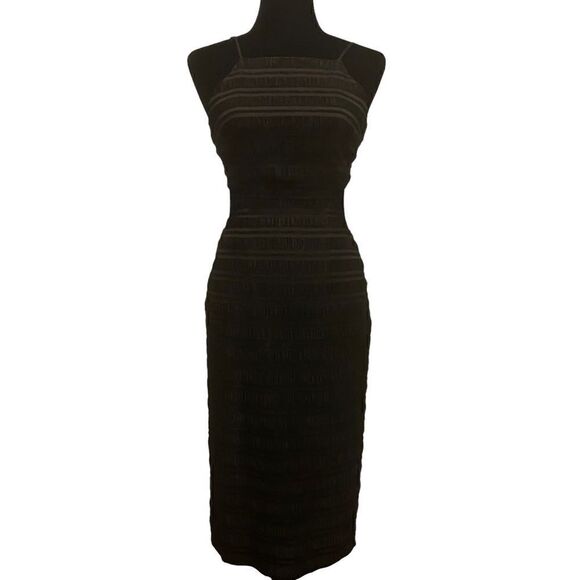 Gianni Bini Black Bodycon‎ Spaghetti Strap Georgie Dress Size Small - Picture 2 of 11